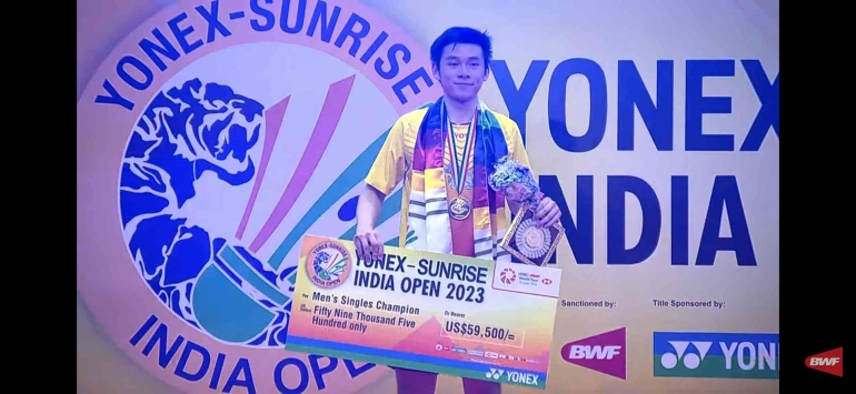 Kunvalut Vitidsarn berhasil naik podium juara di turnamen India Open 2023