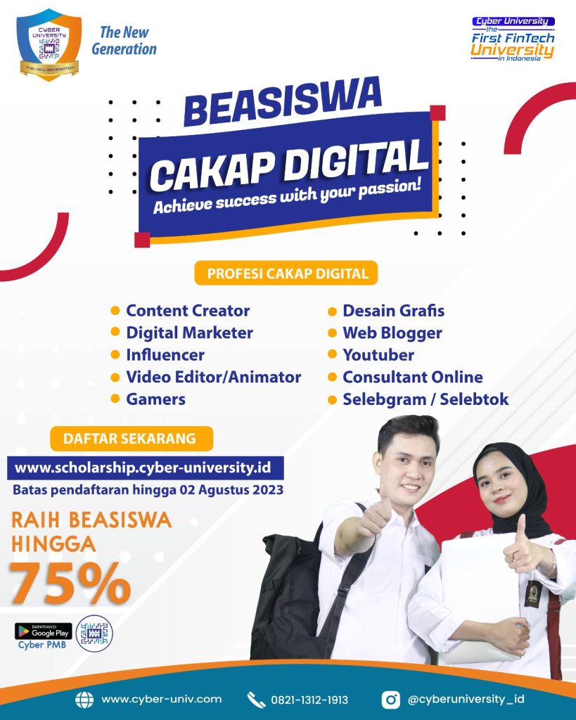 Cyber University Tawarkan Beasiswa Cakap Digital Hingga 75% Sampai Lulus