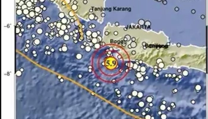 Gempa Magnitudo 5,9 SR di Bayah, Banten | source: BMKG
