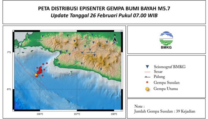 Gempa Bumi 5,7 SR Di Bayah Banten