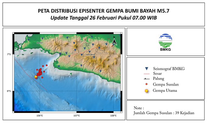 Gempa Bumi 5,7 SR Di Bayah Banten