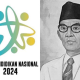 Foto Ki Hadjar Dewantara dan logo Hardiknas 2024
