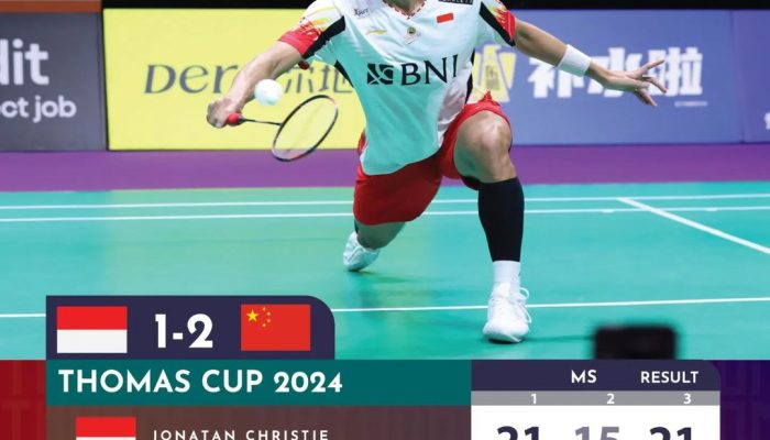 Jonatan Christie Raih Kemenangan Sengit, China Dominasi Final Piala Thomas 2024