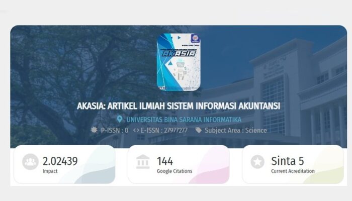 Jurnal Akasia Raih Akreditasi SINTA 5 untuk Artikel Ilmiah Sistem Informasi Akuntansi