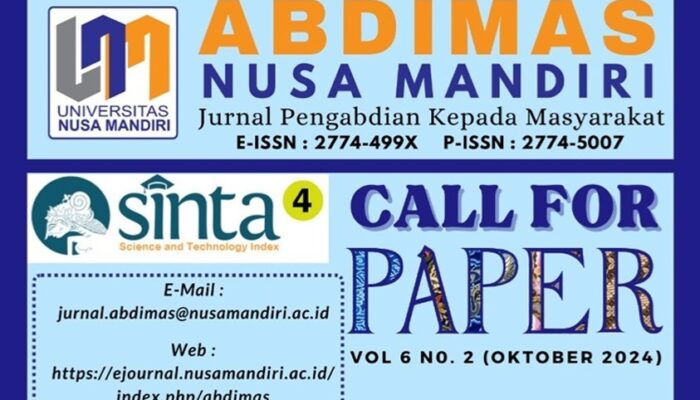 Jurnal AbdiMas Nusa Mandiri Perluas Fokus ke Multidisiplin untuk Tingkatkan Publikasi