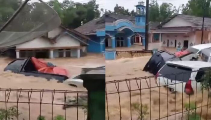 Sungai Cikaso Meluap, Enam Mobil Minibus Terseret Banjir Bandang di Sagaranten