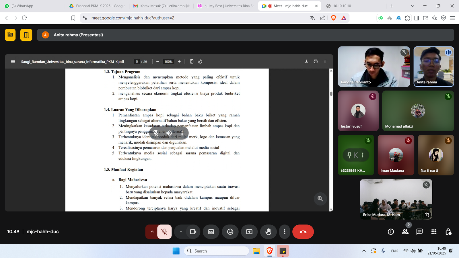 Zoom in peserta pelatihan P2MW & PKM-K UBSI Sukabumi saat serius mengikuti arahan narasumber