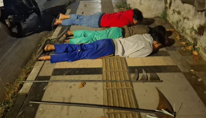 Tiga Remaja Bersenjata Tajam Ditangkap Polisi, Diduga Terlibat Tawuran di Simpang Tipar Sukabumi