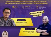 Poster resmi kegiatan “One Day Coaching Program P2MW & PKM-K” yang diselenggarakan UBSI Kampus Sukabumi melalui BSI Entrepreneur Center