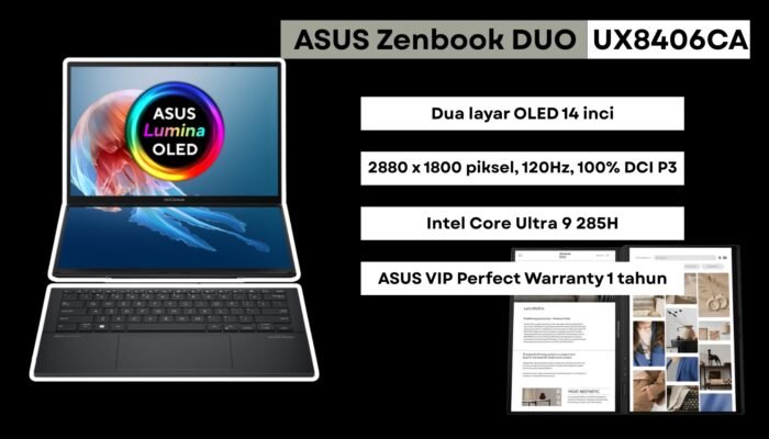 ASUS Zenbook DUO UX8406CA: Laptop Layar Ganda OLED Terbaik