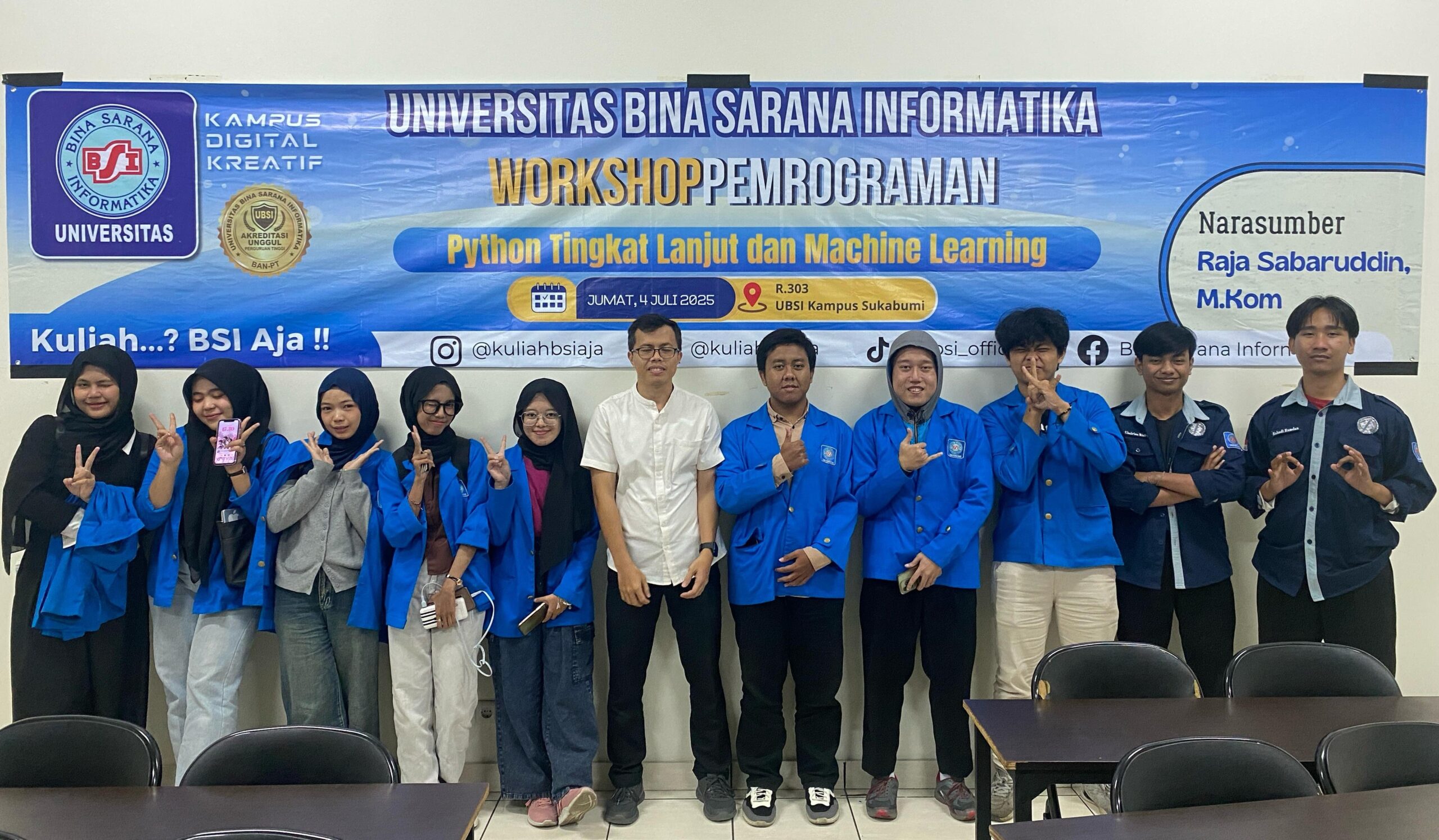 Prodi Informatika UBSI Sukabumi Siapkan Mahasiswa Hadapi Industri 4.0 dengan Workshop Python & Machine Learning, Jum'at 4 Juli 2025 | Doc. Istimewa