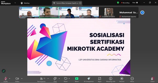 Mahasiswa Informatika UBSI Sukabumi mendapatkan Pembekalan Sertifikasi MikroTik MTCNA | Doc.Istimewa