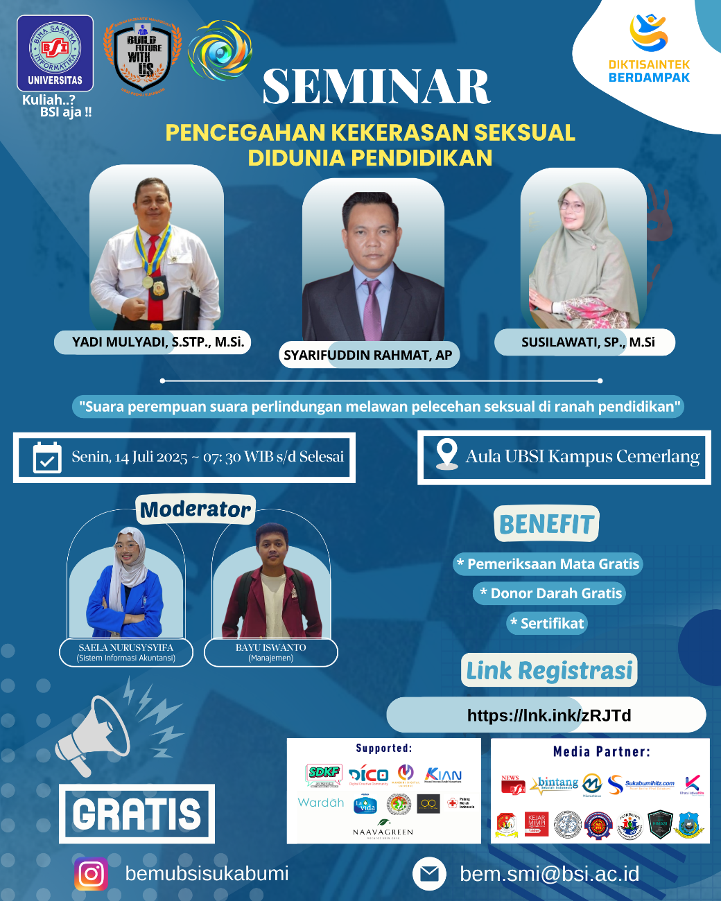 BEM UBSI Sukabumi 2025 Gelar Seminar: Suara Perempuan, Suara Perlindungan di Dunia Pendidikan