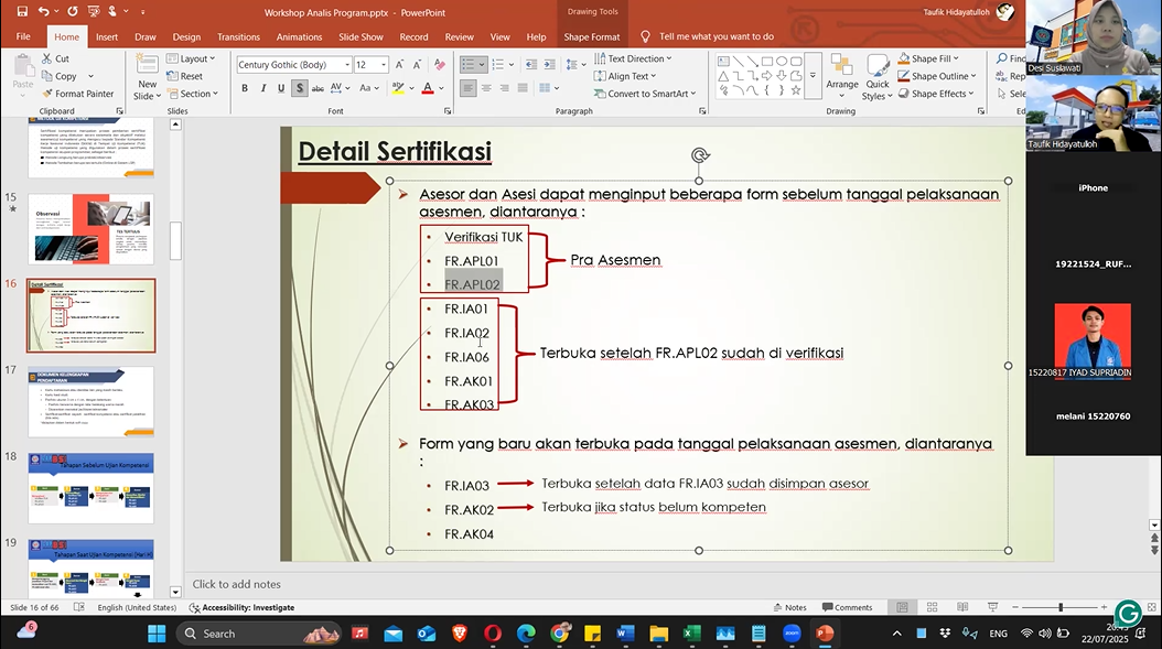 Sesi pemaparan materi oleh narasumber dalam workshop