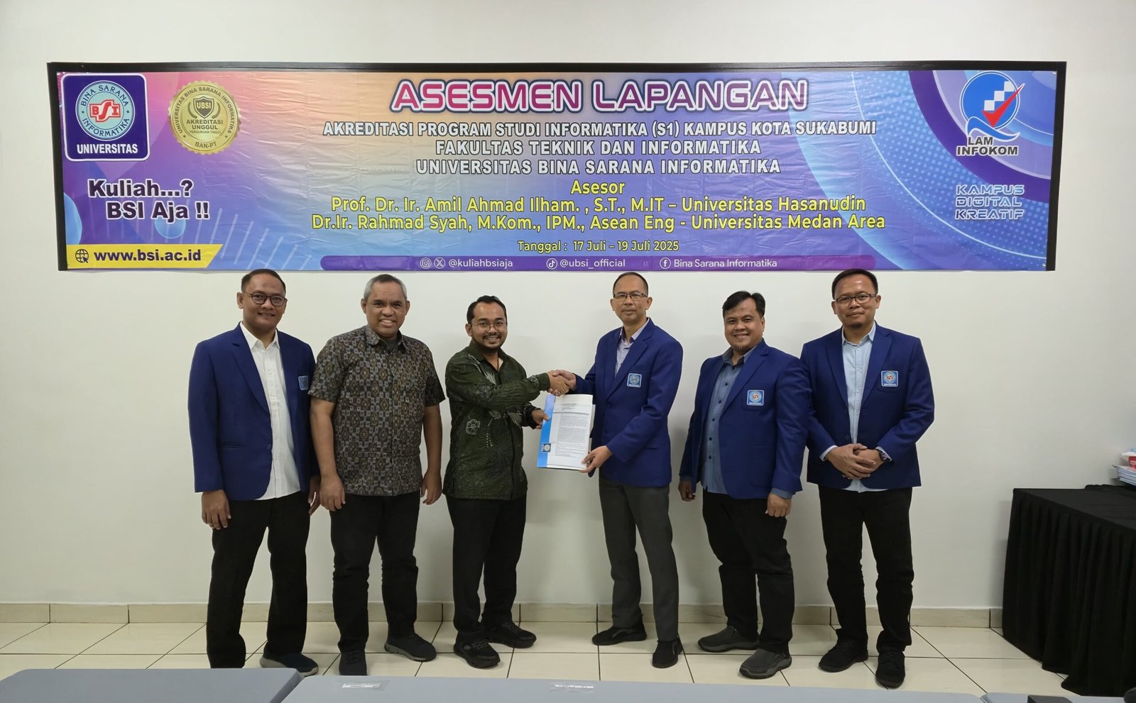 Asesmen Lapangan Akreditasi Program Studi Informatika UBSI Sukabumi, Komitmen Tingkatkan Mutu Pendidikan | Doc. Istimewa