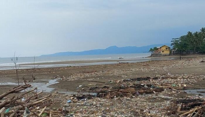 Ramai Pengunjung Saat Long Weekend, Pantai RTH Citepus Sukabumi Tercemar Sampah