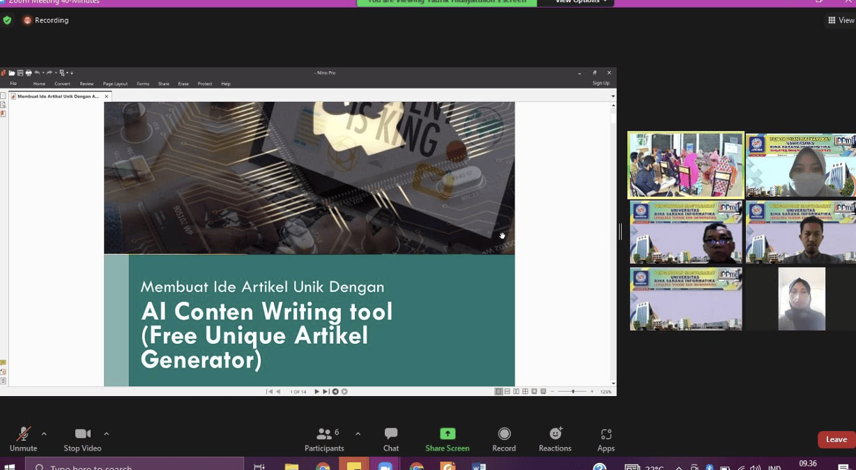 Penyampaian materi tentang AI Content Writing Tool oleh Tutor () | Doc: Istimewa