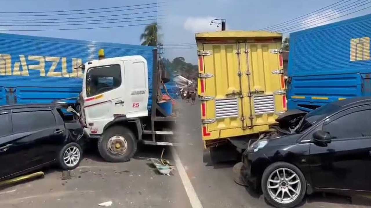 Kecelakaan Beruntun di Cibadak, Polisi Selidiki Dugaan Rem Blong Truk Trailer | Sumber: Sukabumi Ku