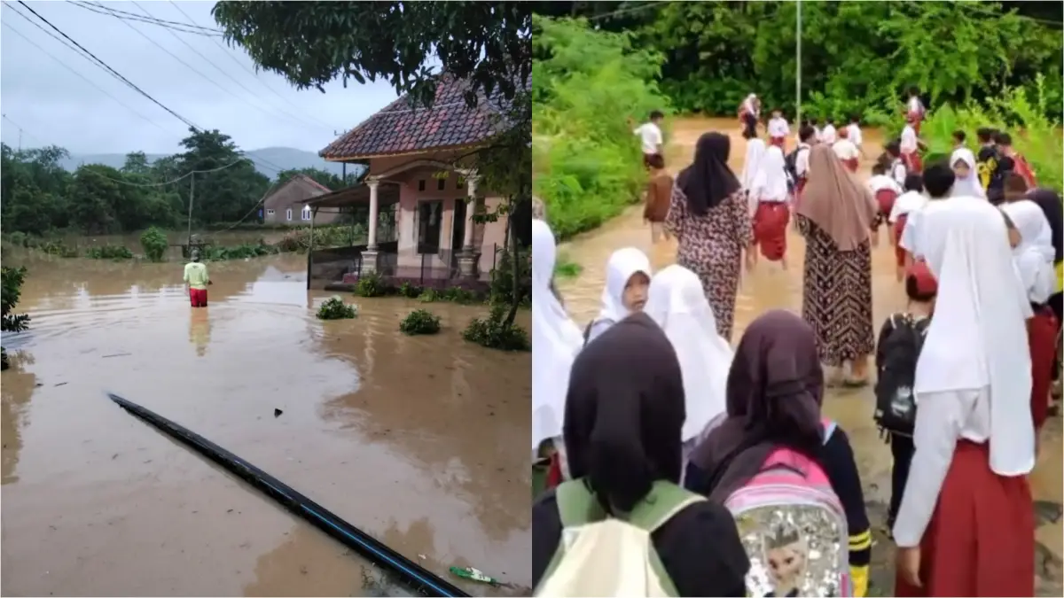 Banjir Sungai Ciletuh Lumpuhkan Mandrajaya: Anak Sekolah Terpaksa Belajar dari Rumah | Sumber: Sukabumiupdate.com