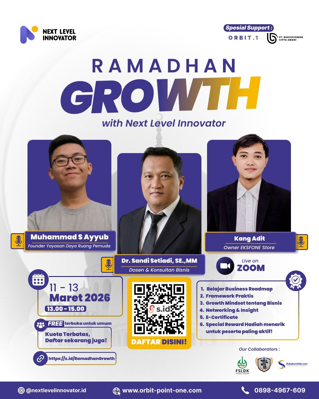 Manfaatkan Ramadhan untuk Bertumbuh, Webinar Ramadhan Growth Siap Digelar | Doc. Istimewa