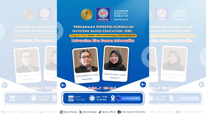 Prodi Sistem Informasi UBSI Sukabumi Siap Gelar Kegiatan Persamaan Persepsi Kurikulum OBE