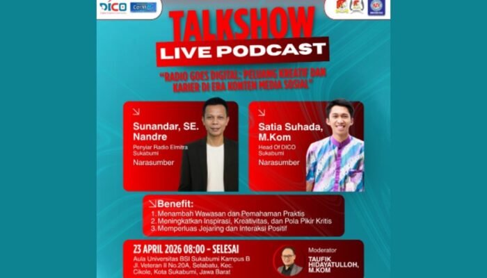 Cari Teman Diskusi Kreatif? DICO Ajak Komunitas Sukabumi di Talkshow Live Podcast