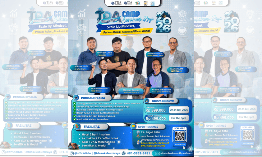 Pengusaha Wajib Tahu! TDA Camp Sukabumi Raya 2026 Siapkan Strategi Scale Up Bisnis | Doc. Istimewa