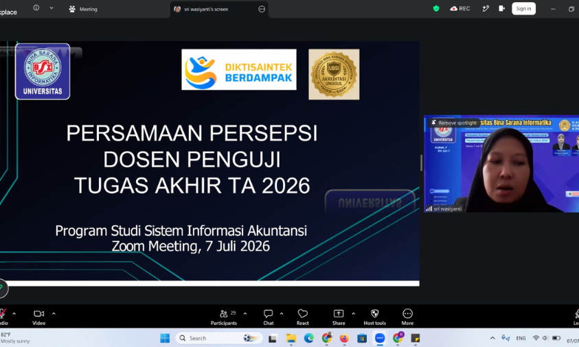 Prodi SIA UBSI Sukabumi Samakan Standar Pengujian Tugas Akhir Periode I 2026
