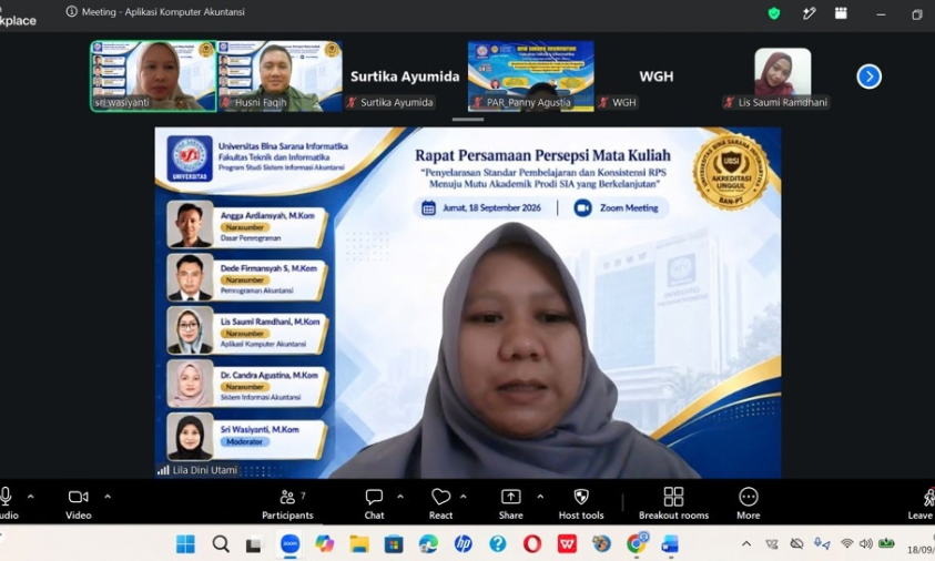 Lila Dini Utami menyampaikan materi Aplikasi Komputer Akuntansi. | Doc: Istimewa