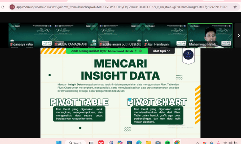 Tingkatkan Skill Pengolahan Data, HIMASI Gelar Mini Bootcamp Advanced Excel | Doc. Istimewa